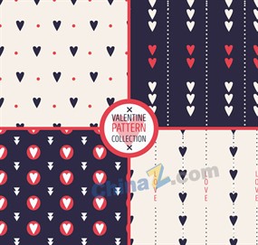 深蓝色情人节爱心无缝背景